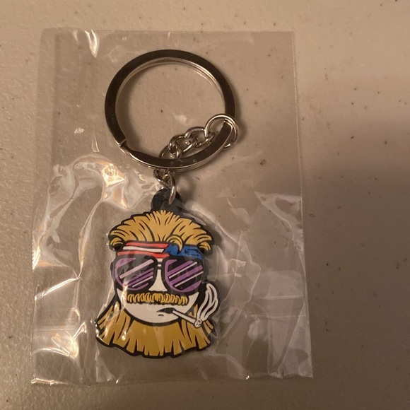 *New* Pins & Aces “Smoking Face” Rubber Key Chain. Color: Multi - Picture 2 of 3